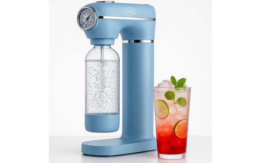 Сифон для газування води з манометром блакитний ViO SodaBoom SB-7006 bluemarine 101698 фото