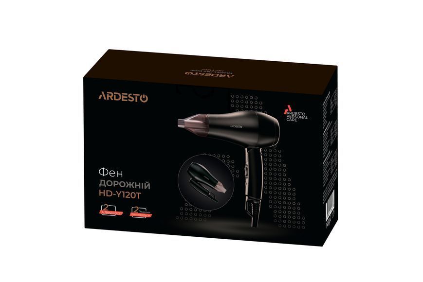 Фен дорожній ARDESTO 1200 Вт HD-Y120T 101630 фото