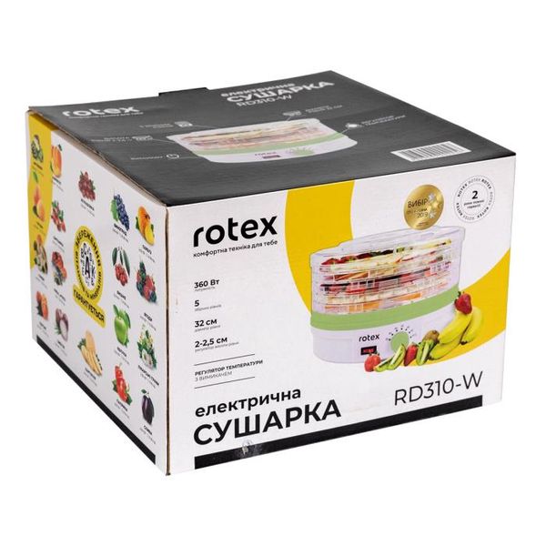 Сушка для овочів та фруктів Rotex 245 Вт RD310-W 101255 фото