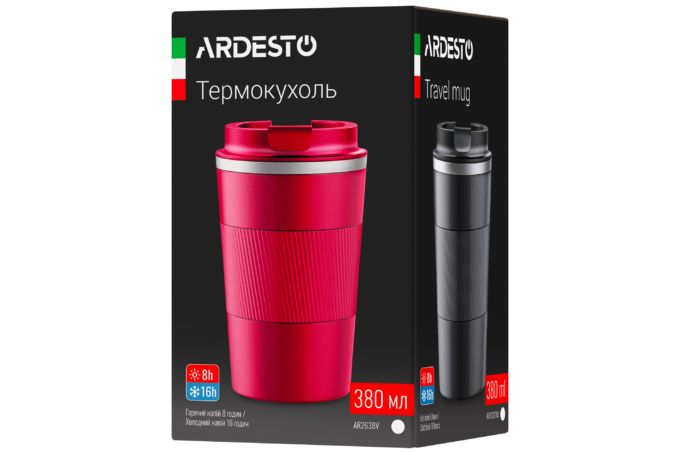 Термочашка Ardesto Viva Magenta 380 мл червона AR2638V 411577 фото