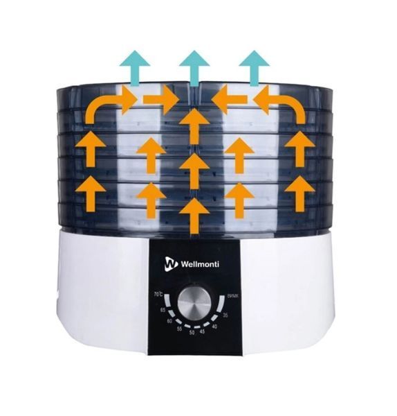 Сушарка для овочів та фруктів 520 Вт чорна WELLMONTI 1011-WM 101678 фото