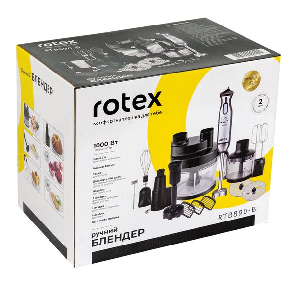 Блендер мультифункціональний Rotex міні-комбайн 800W RTB890-B (637558) 100767 фото