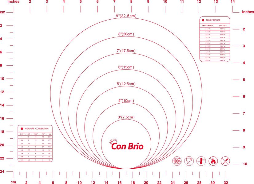 Силіконовий килимок Con Brio 30х40 см червоний CB-675 411365 фото