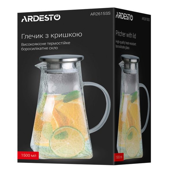 Глечик з кришкою Ardesto 1500 мл AR2615SS 702148 фото